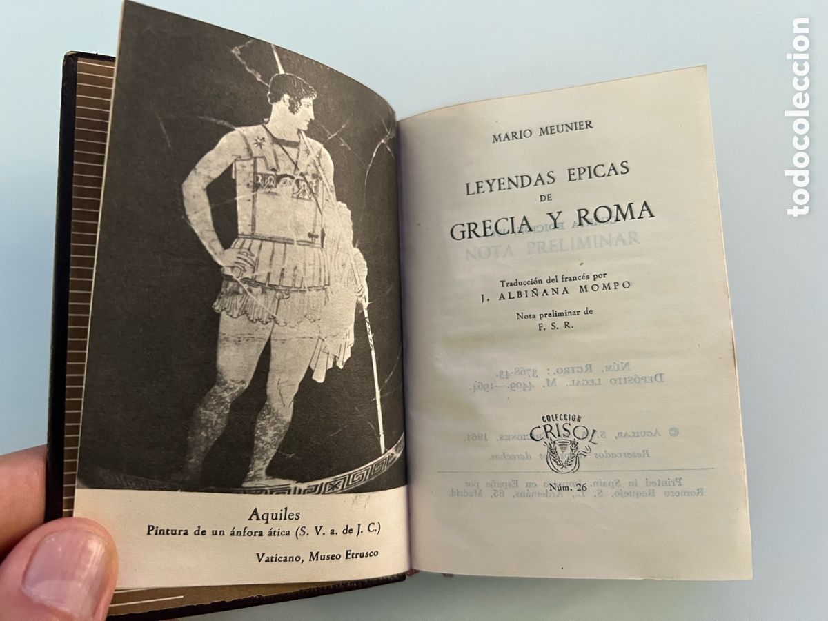 Libros de segunda mano: Leyendas Epicas de Grecia y Roma. Mario Meunier. Crisol numero 26