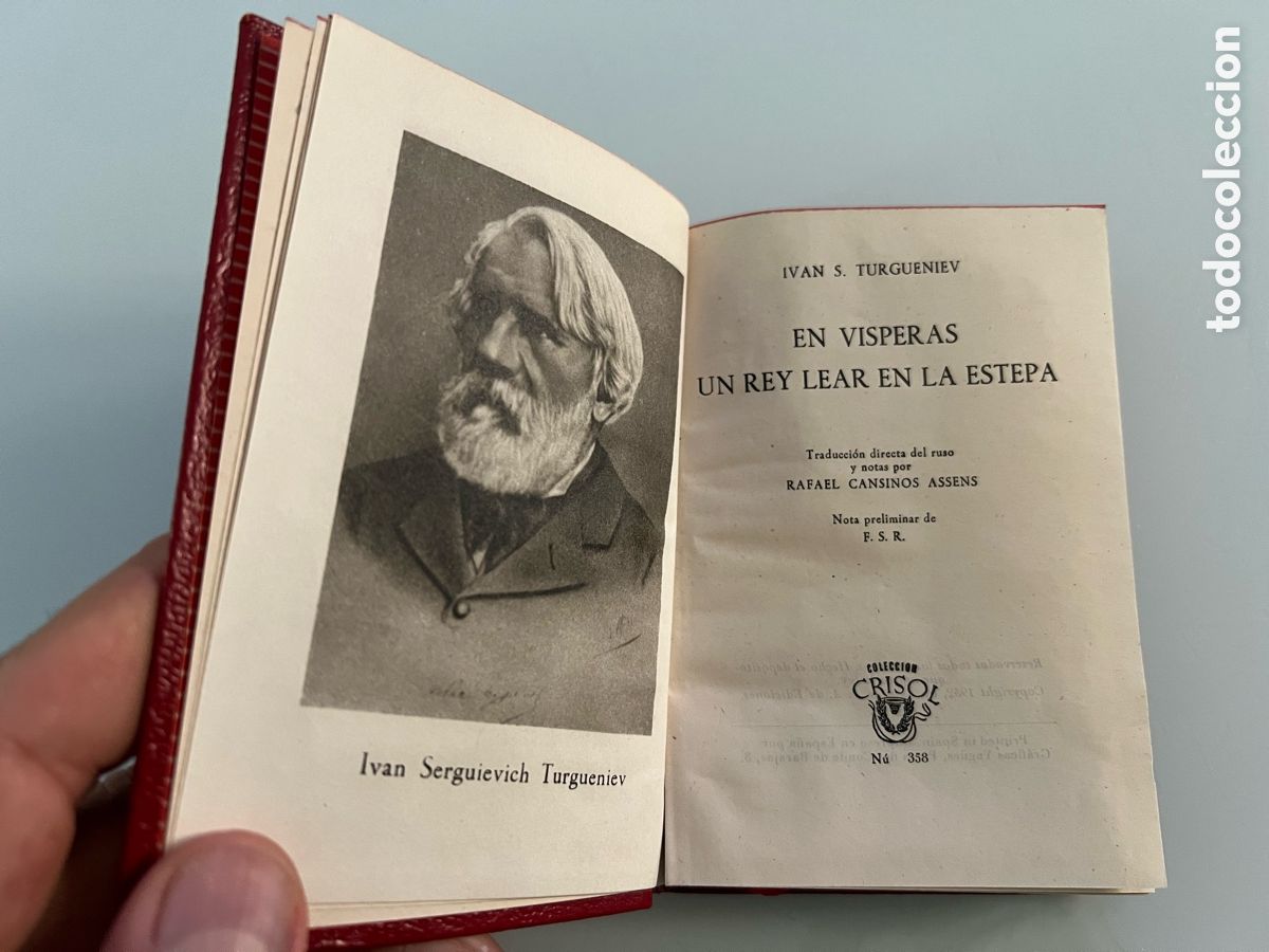 Libros de segunda mano: En Visperas un rey Lear en la Estepa. Ivan S. Turgueniev. Crisol numero 358