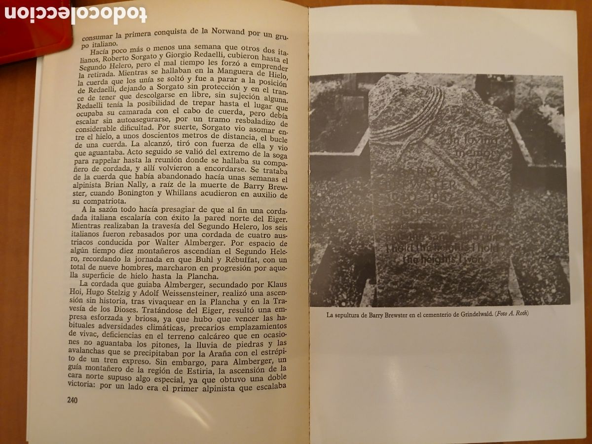 Libros de segunda mano: Eiger,la pared tr&aacute;gica. Arthur Roth. ESCALADA. - Foto 7