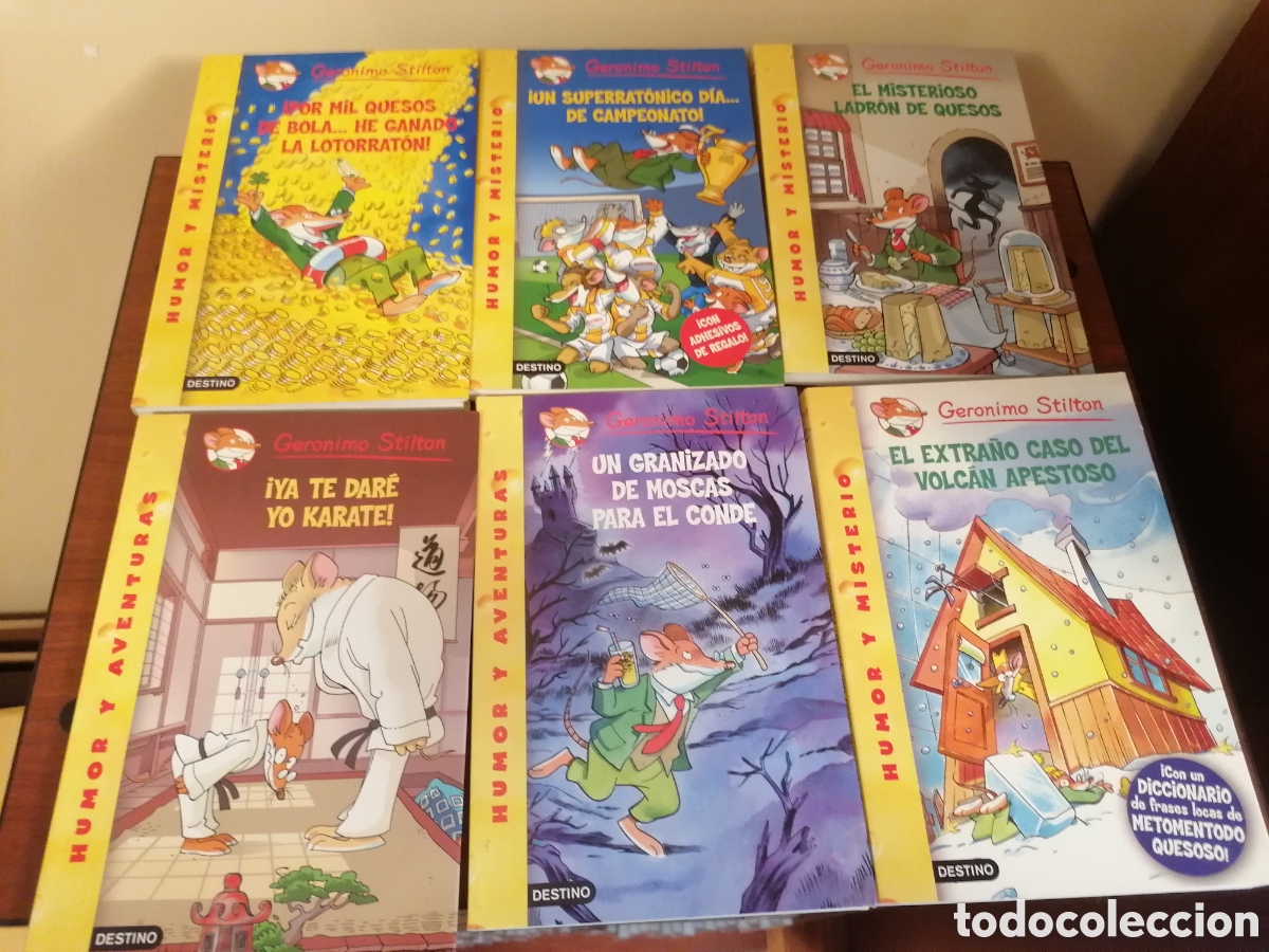 Libros de segunda mano: Lote Seis 6 Libros Ger&oacute;nimo Stilton. N&ordm;s 32,35,36,37,38,39. Humor Y Misterio Editorial Destino.Leer.