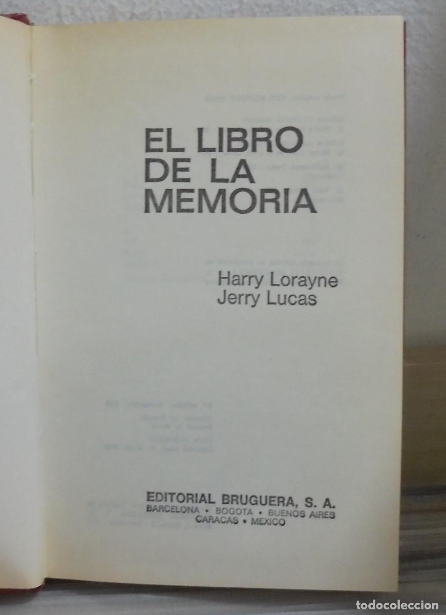 Libros de segunda mano: El libro de la memoria. Harry Lorayne, Jerry Lucas - Foto 2