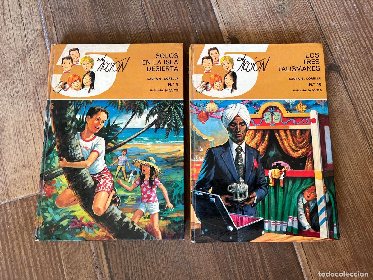 Libros de segunda mano: LOS 5 EN ACCI&Oacute;N - LOS TRES TALISMANES y SOLOS EN LA ISLA DESIERTA - LAURA G. CORELLA