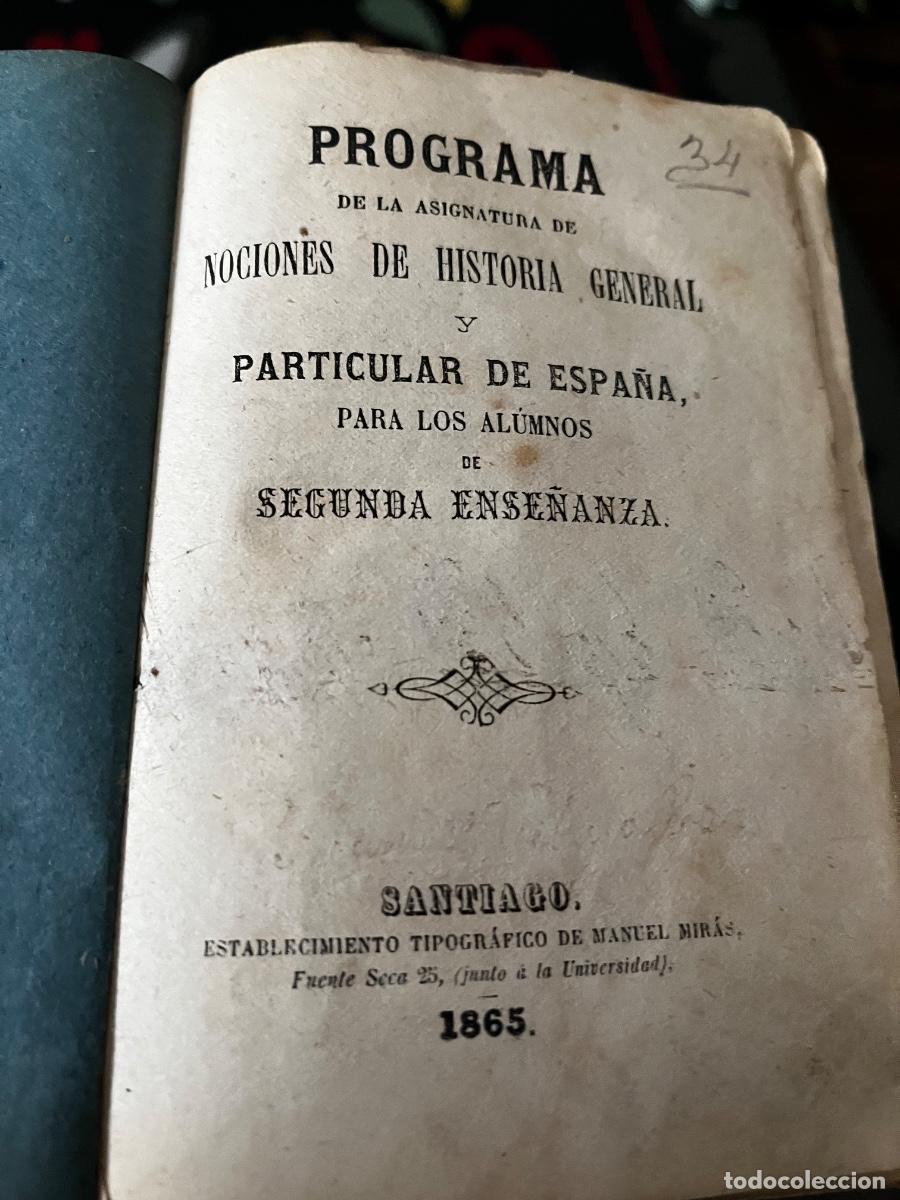 Libros de segunda mano: Libro nociones de Hist&oacute;ria general ano 1865