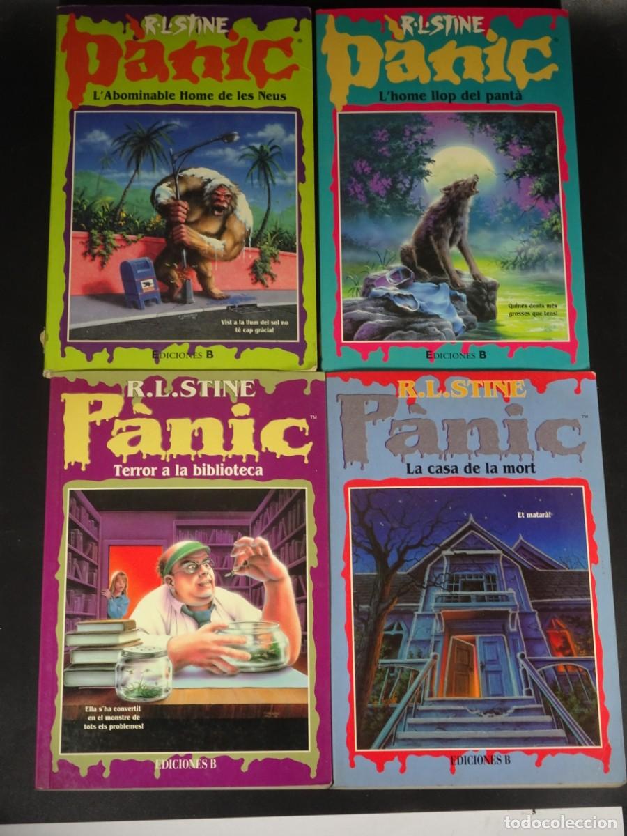 Libros de segunda mano: LOTE DE 4 LIBROS ,R.L.STINE, P&Aacute;NIC, EDICIONES B, EN CATAL&Aacute;, VER FOTOS