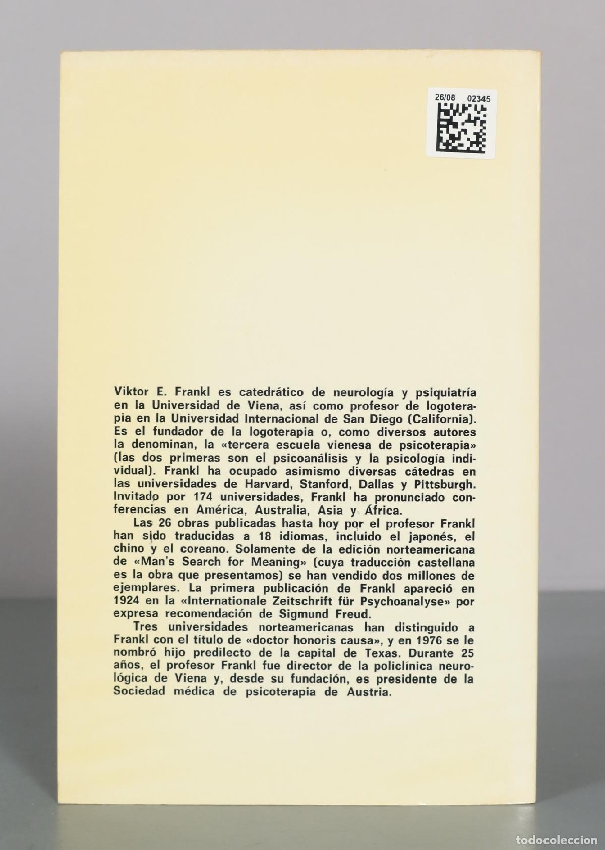 Libros de segunda mano: El hombre en busca de sentido - Viktor E. Frankl - Editorial Herder - Foto 2