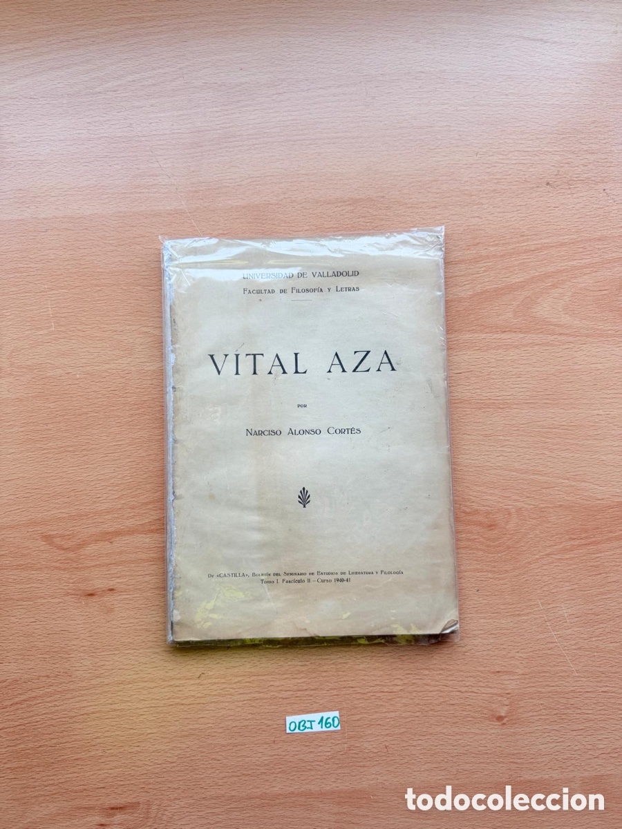 Libros de segunda mano: Libro vital aza narciso alonso cort&eacute;s