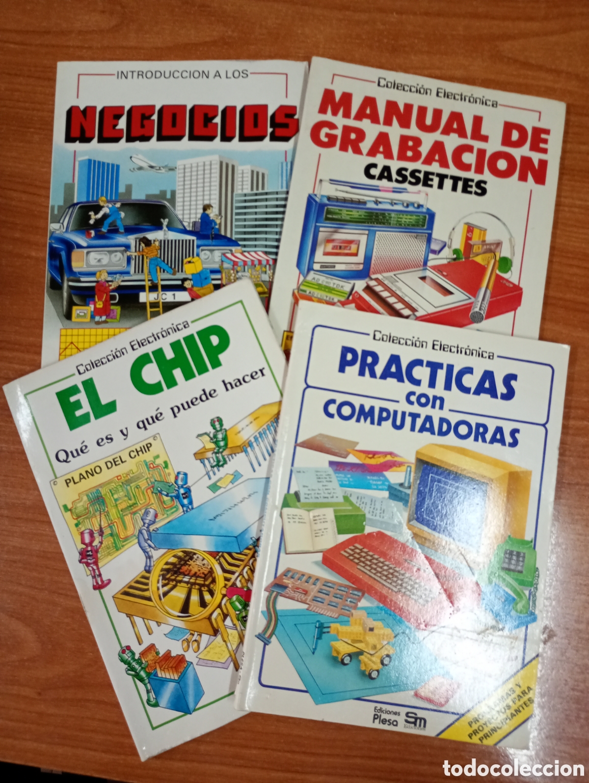 Libros de segunda mano: Lote Plesa 3 de colecci&oacute;n electr&oacute;nica: manual de grabaci&oacute;n cassettes, pr&aacute;cticas computadoras, chip