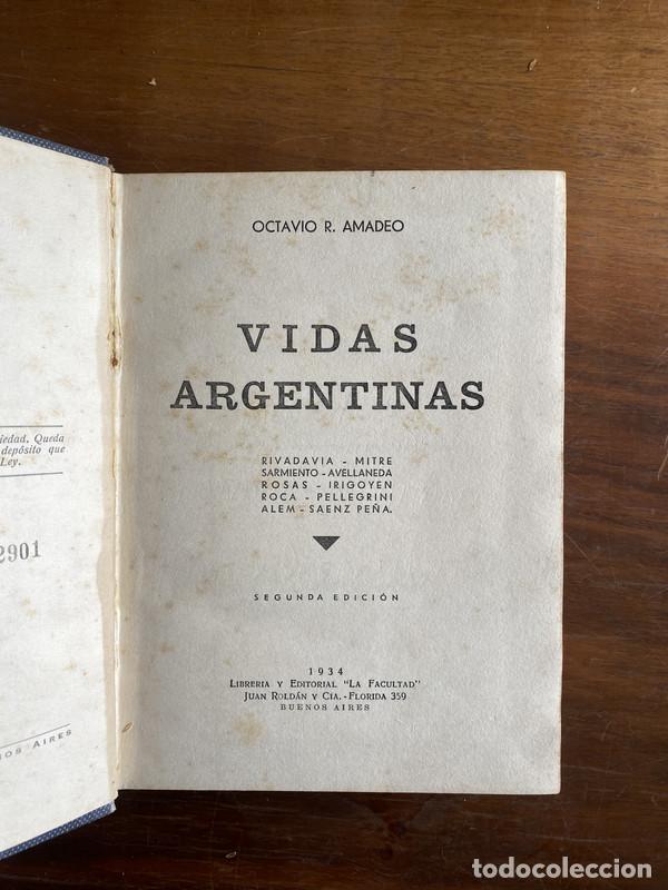 Libros de segunda mano: Vidas Argentinas - Amadeo Octavio R.