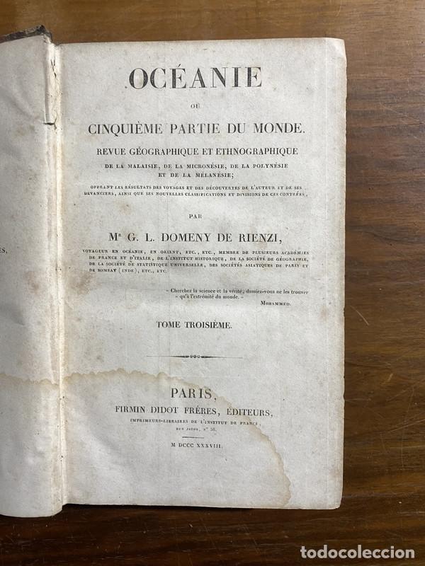 Libros de segunda mano: Oceanie ou Cinqui&egrave;me Partie du Monde - Domeny de Rienzi G. L.