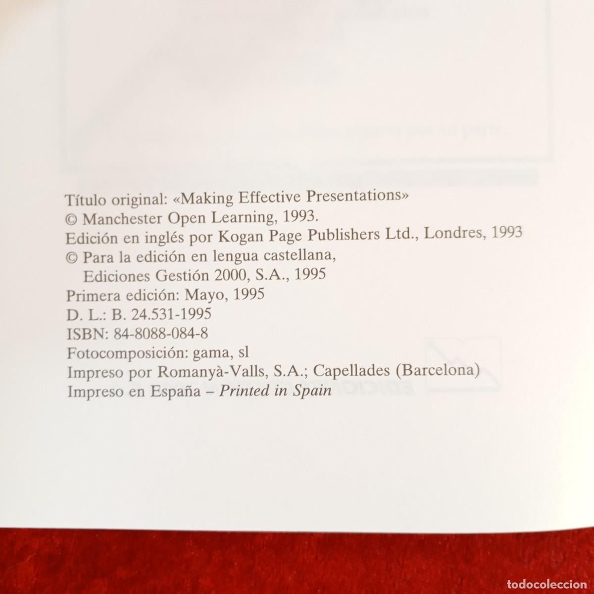 Libros de segunda mano: C&Oacute;MO HACER PRESENTACIONES EFICACES - MANCHESTER OPEN LEARNING - EDICIONES GESTI&Oacute;N 2000 / 3862 - Foto 4