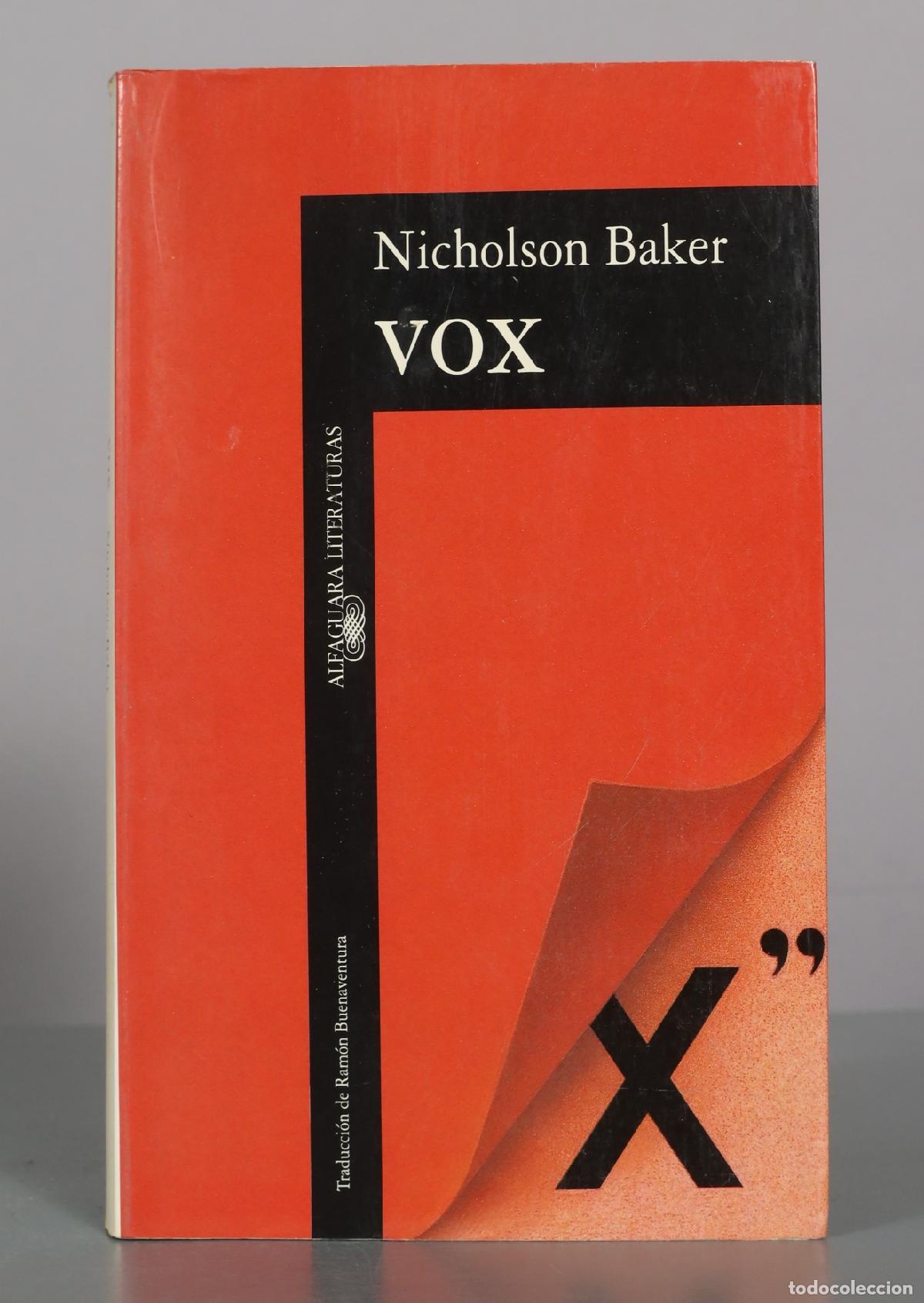 Libros de segunda mano: Vox - Nicholson Baker - Editorial Alfaguara