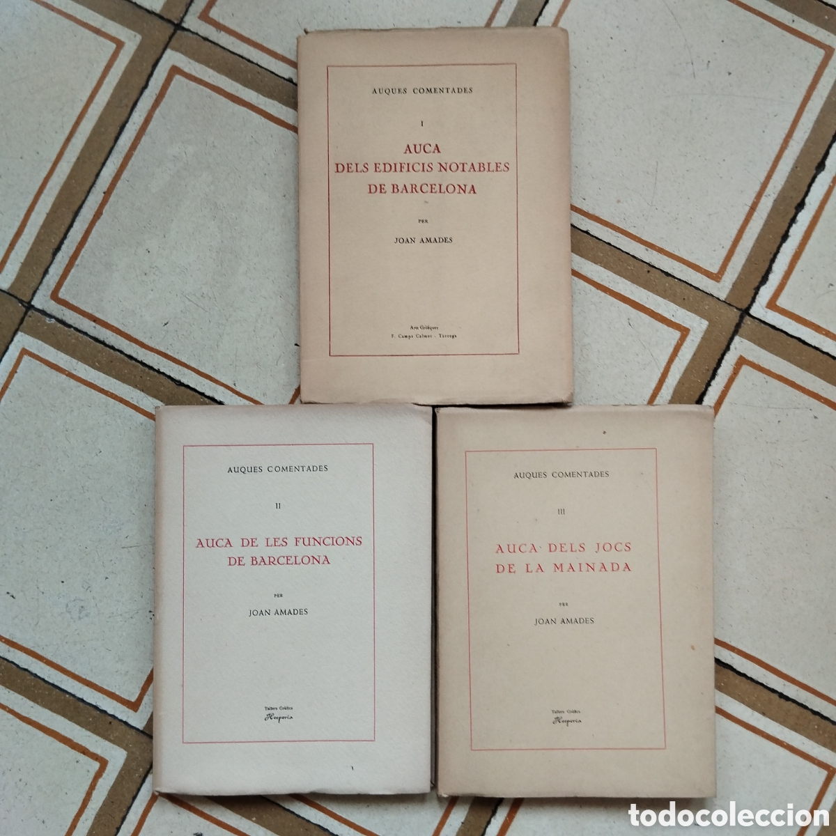 Libros de segunda mano: JOAN AMADES AUQUES COMENTADES AUCA EDIFICIS FUNCIONS BARCELONA JOCS MAINADA ACOLORIT A MA