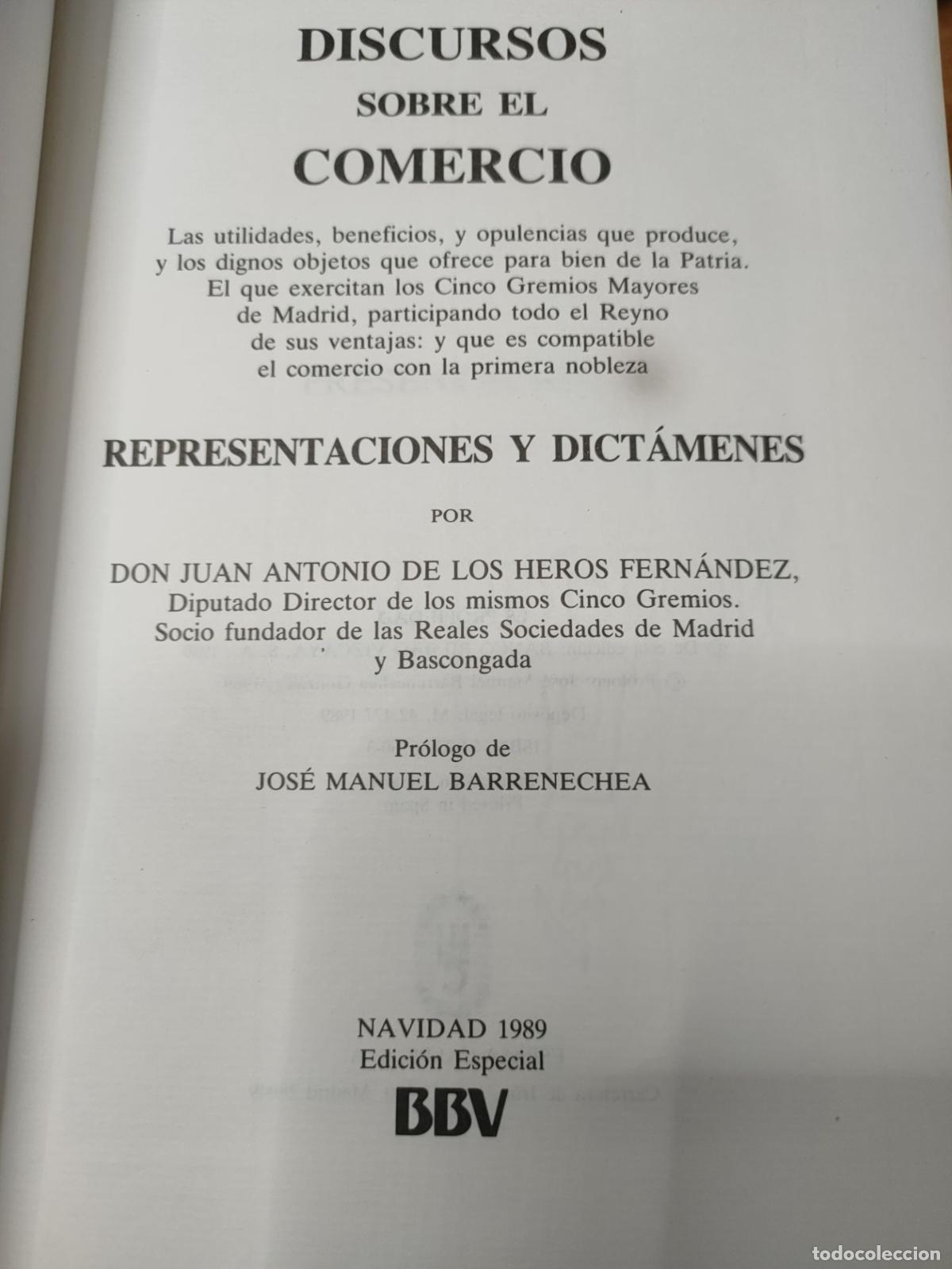 Libros de segunda mano: Discursos sobre el comercio - Juan Antonio de los Heros Fern&aacute;ndez - BBV - Foto 2
