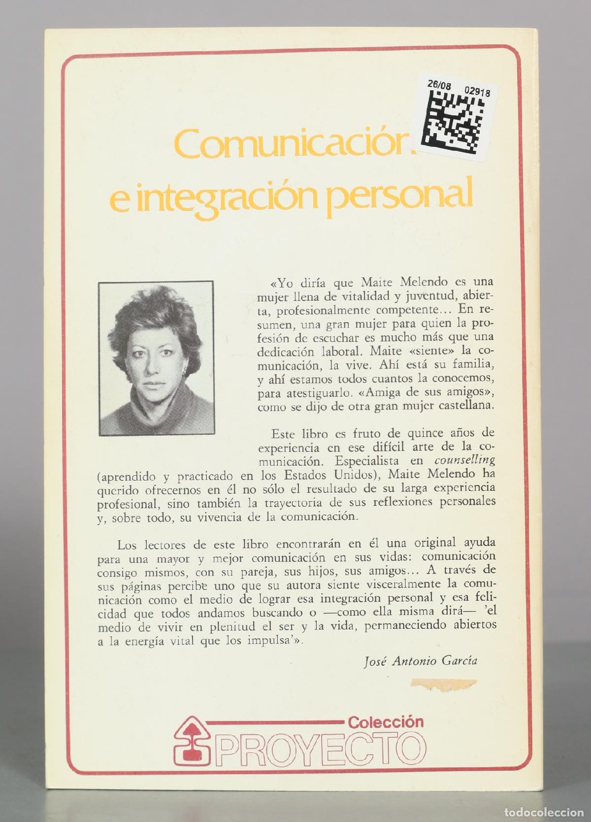 Libros de segunda mano: Comunicaci&oacute;n e integraci&oacute;n personal - Maite Melendo - Editorial Sal Terrae - Foto 2