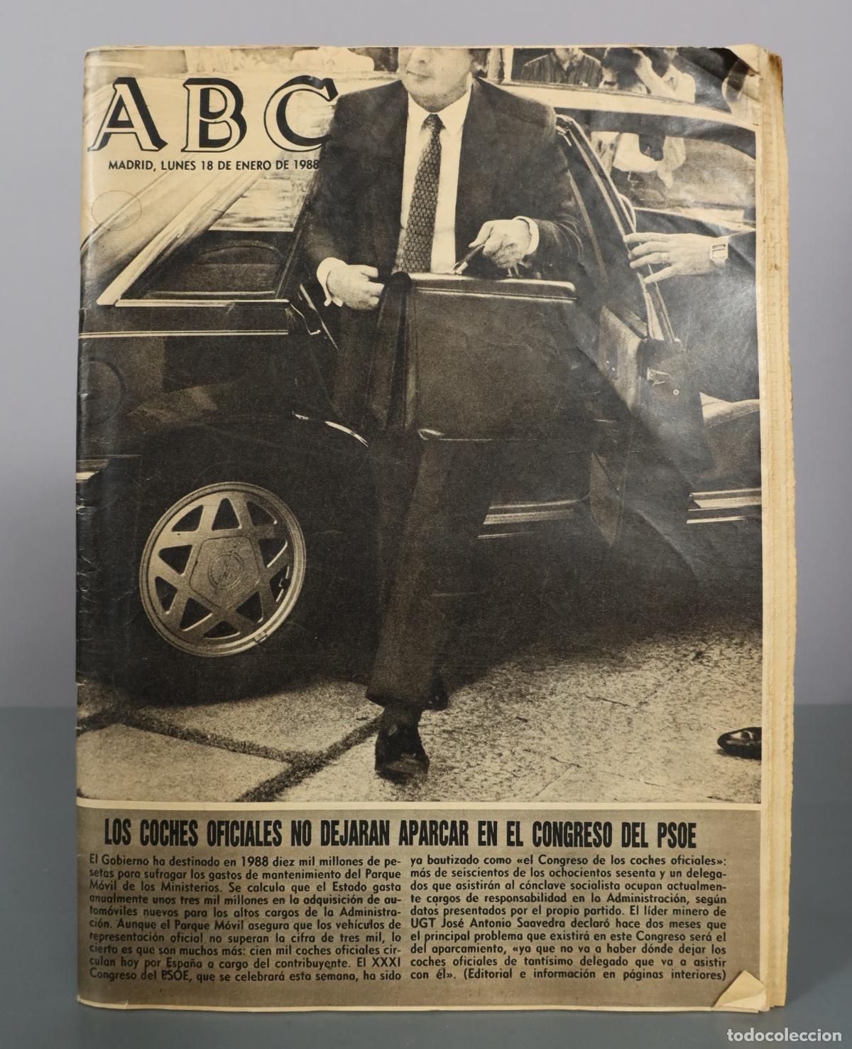 Libros de segunda mano: ABC - Los coches oficiales no dejaran aparcar en el Congreso del PSOE