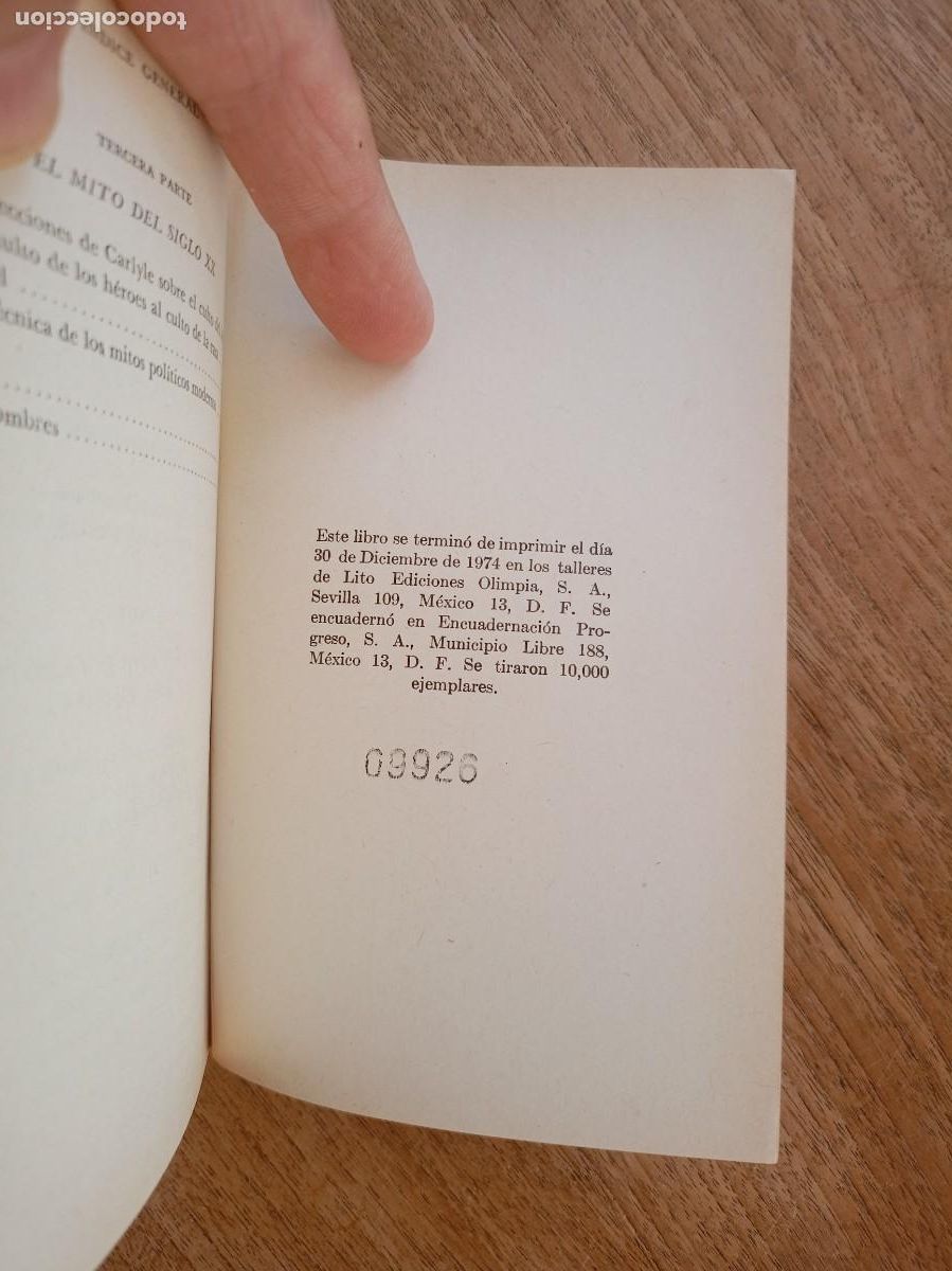 Libros de segunda mano: EL MITO DEL ESTADO. ERNEST CASSIRER. 1974 - Foto 4