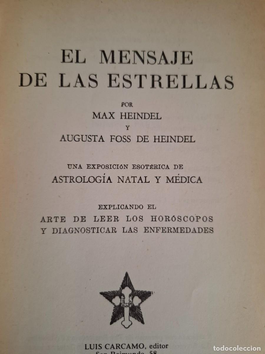Libros de segunda mano: el mensaje de las estrellas Max Heindel -rosacruces- - Foto 2
