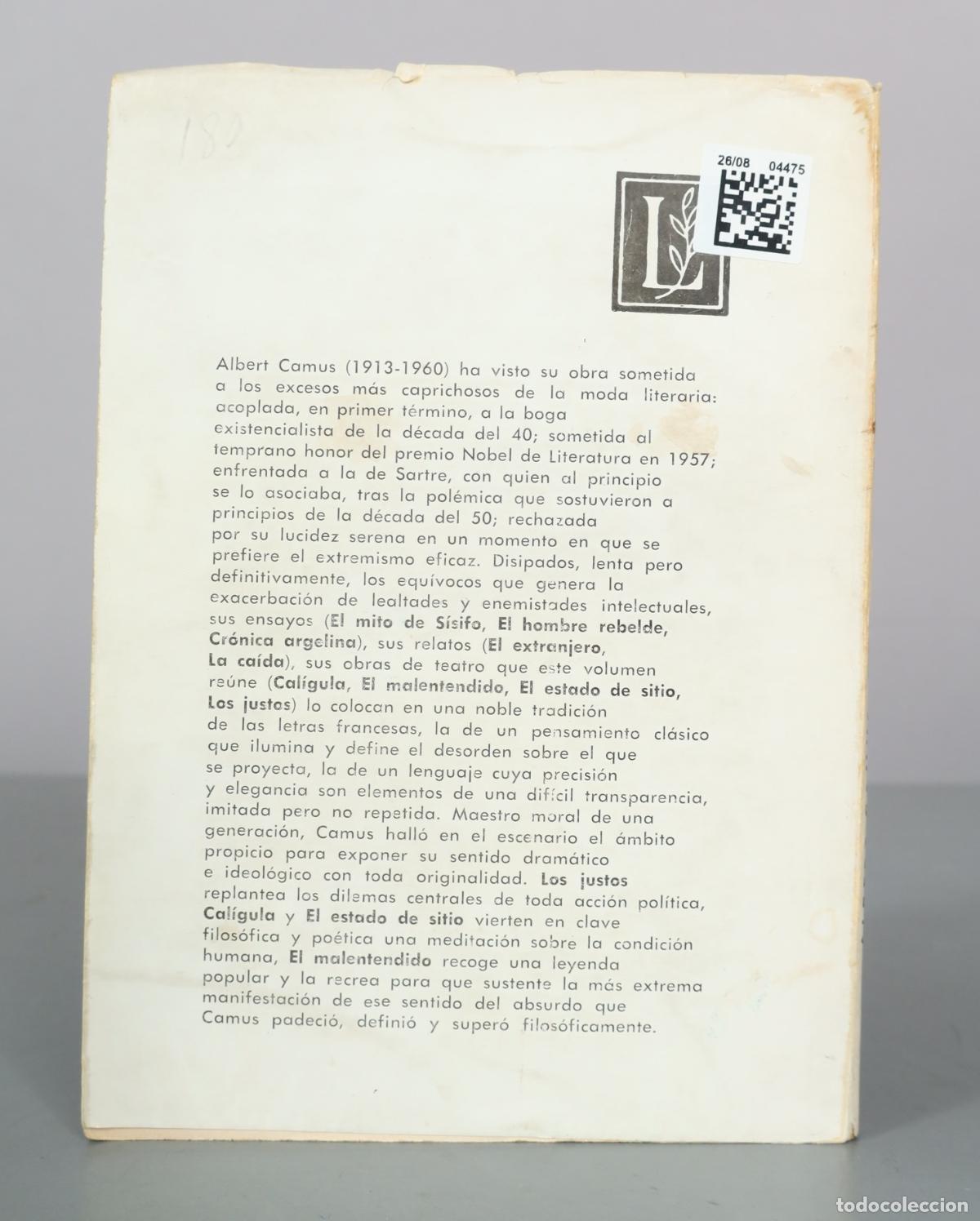 Libros de segunda mano: Teatro - Albert Camus - Losada - Foto 2