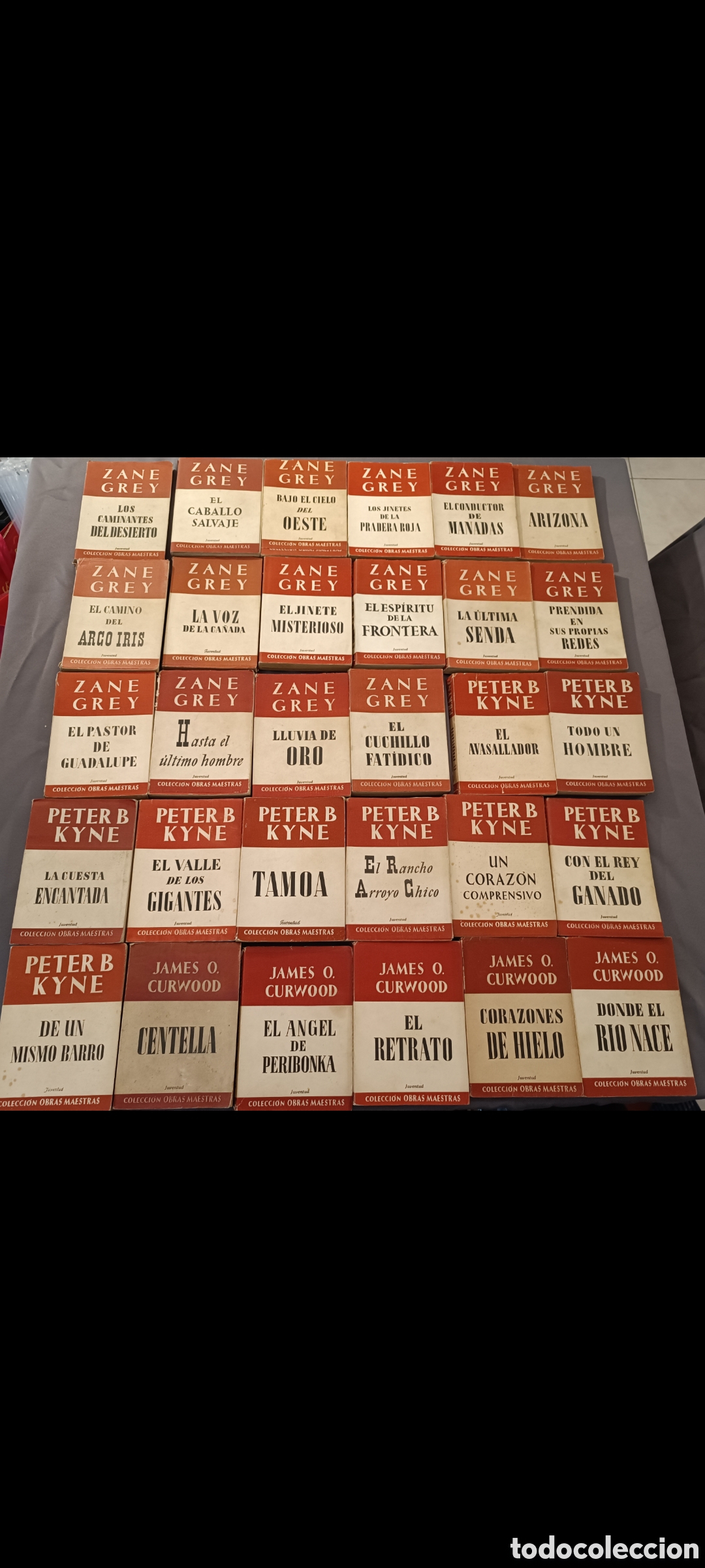 Libros de segunda mano: LOTE 30 LIBROS COLECCI&Oacute;N &rdquo;OBRAS MAESTRAS&rdquo;, ZANE GREY, PETER B. KYNE, CURWOOD, (A&Ntilde;OS 1948/55).