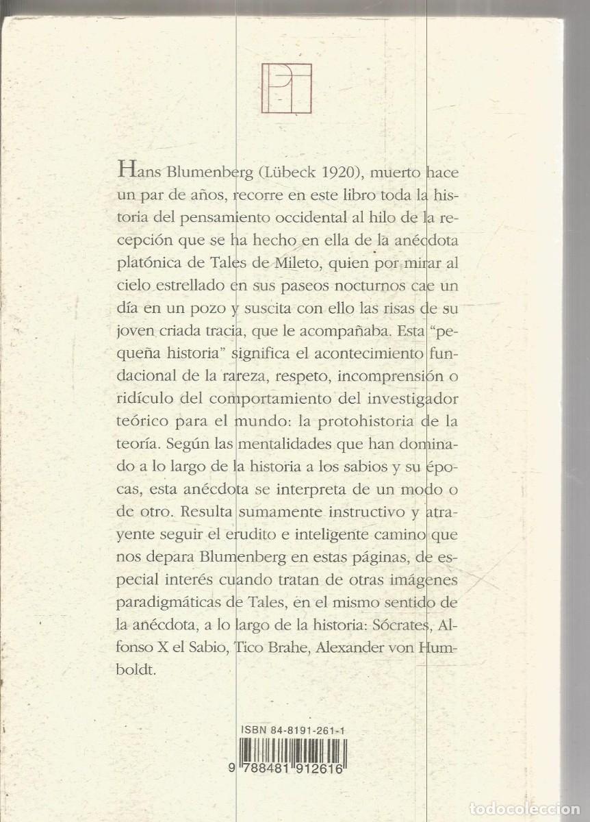 Libros de segunda mano: HANS BLUMENBERG. LA RISA DE LA MUCHACHA TRACIA. PRE-TEXTOS. PRIMERA EDICION - Foto 2
