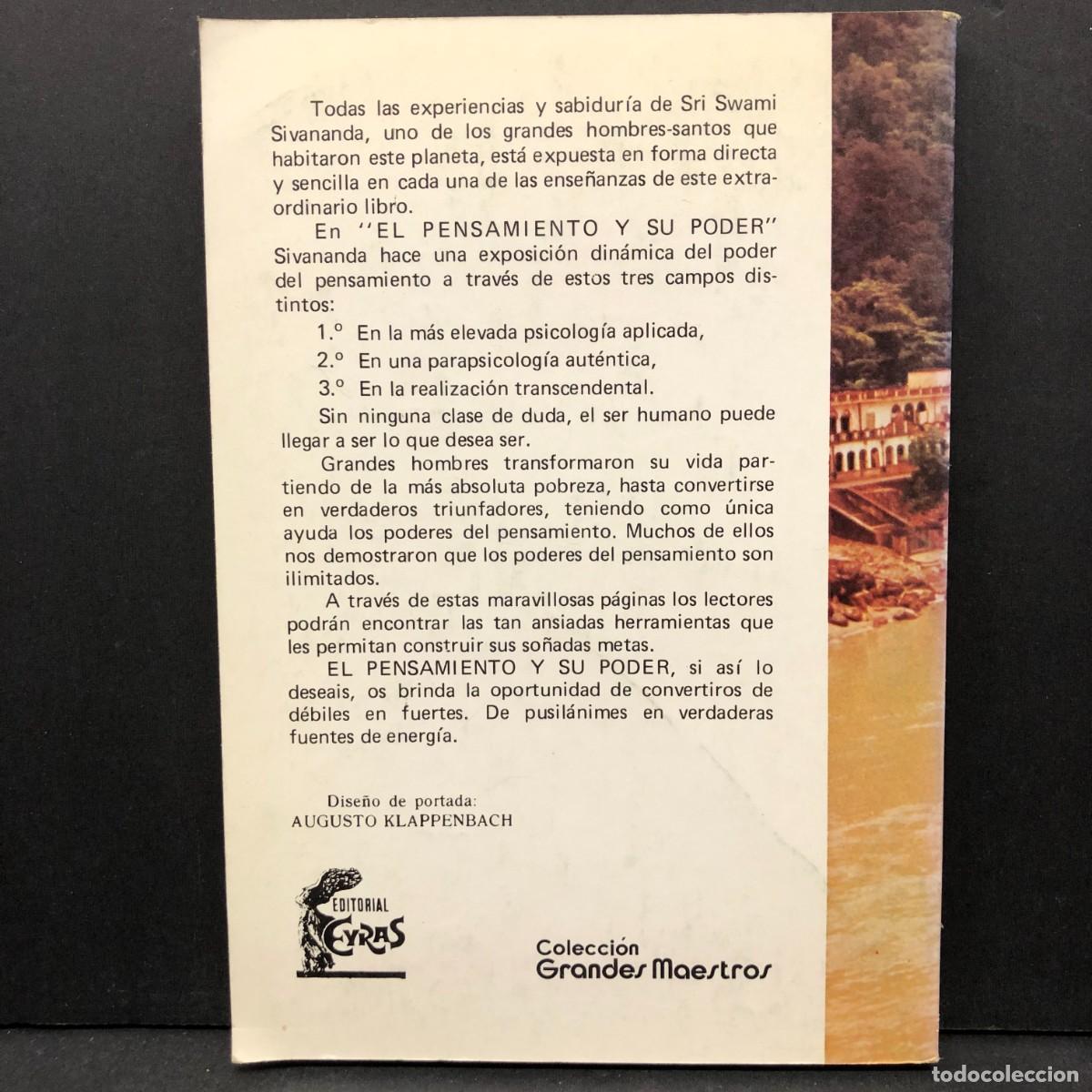 Libros de segunda mano: EL PENSAMIENTO Y SU PODER - SWAMI SIVANANDA - 1979 / 4596 - Foto 2