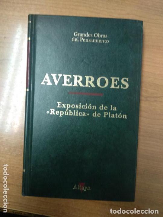 Libros de segunda mano: Exposici&oacute;n de la Rep&uacute;blica de Plat&oacute;n - Averroes - Altaya - Grandes Obras del Pensamiento