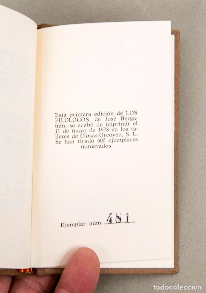 Libros de segunda mano: Jos&eacute; Bergam&iacute;n - Los fil&oacute;logos, comedia - 1978 - Foto 6