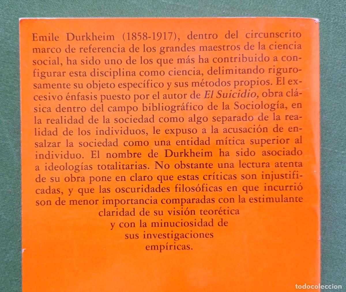 Libros de segunda mano: EL SUICIDIO - EMILE DURKHEIM - EDICIONES AKAL - 1989. - Foto 2