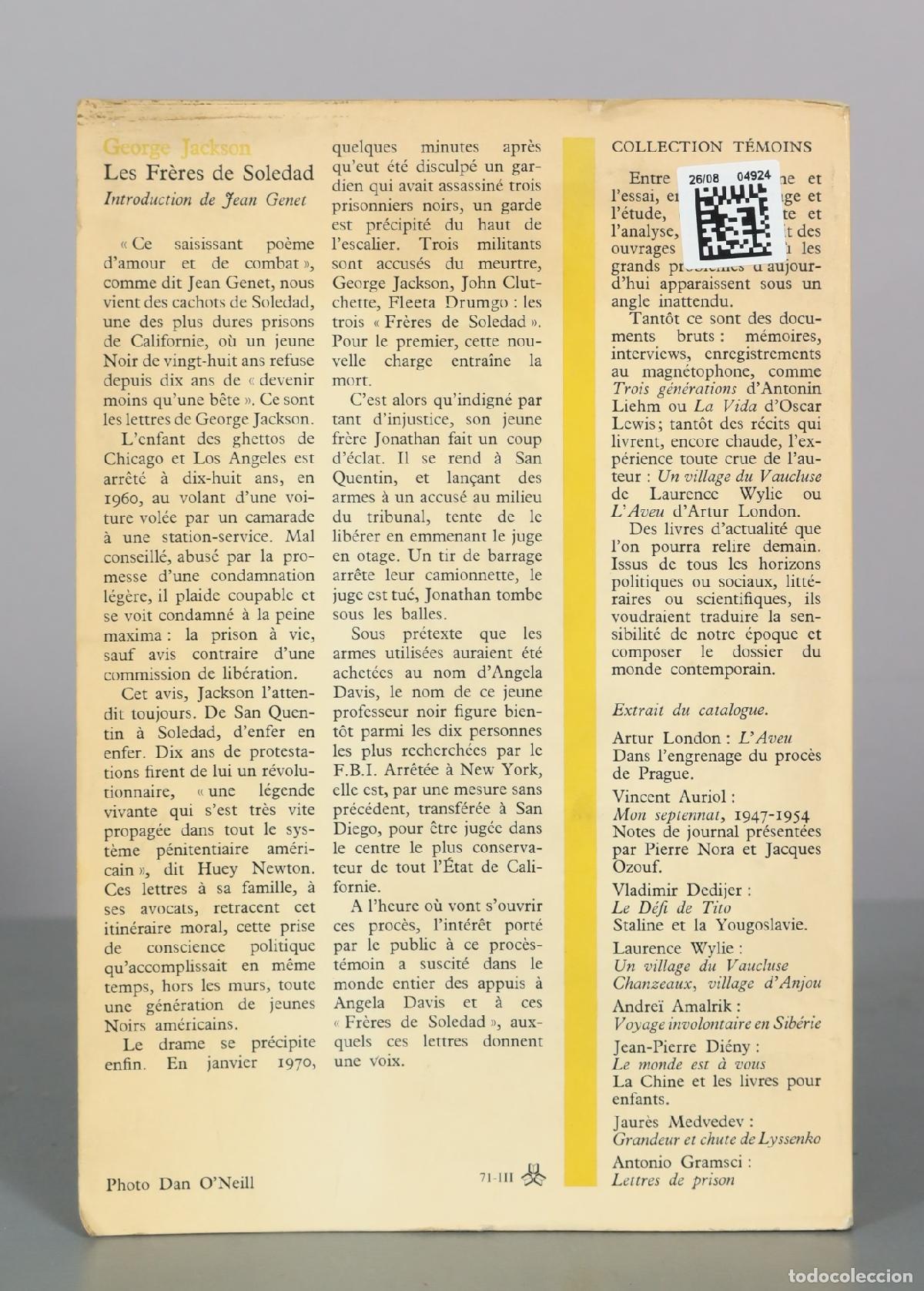 Libros de segunda mano: Les Fr&egrave;res de Soledad - George Jackson - Gallimard - Foto 2
