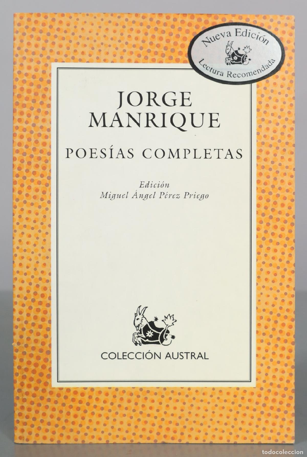 Libros de segunda mano: Poes&iacute;as Completas - Jorge Manrique - Espasa Calpe