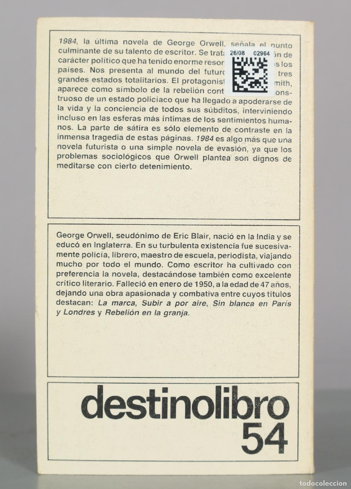 Libros de segunda mano: 1984 - George Orwell - Ediciones Destino - Foto 2