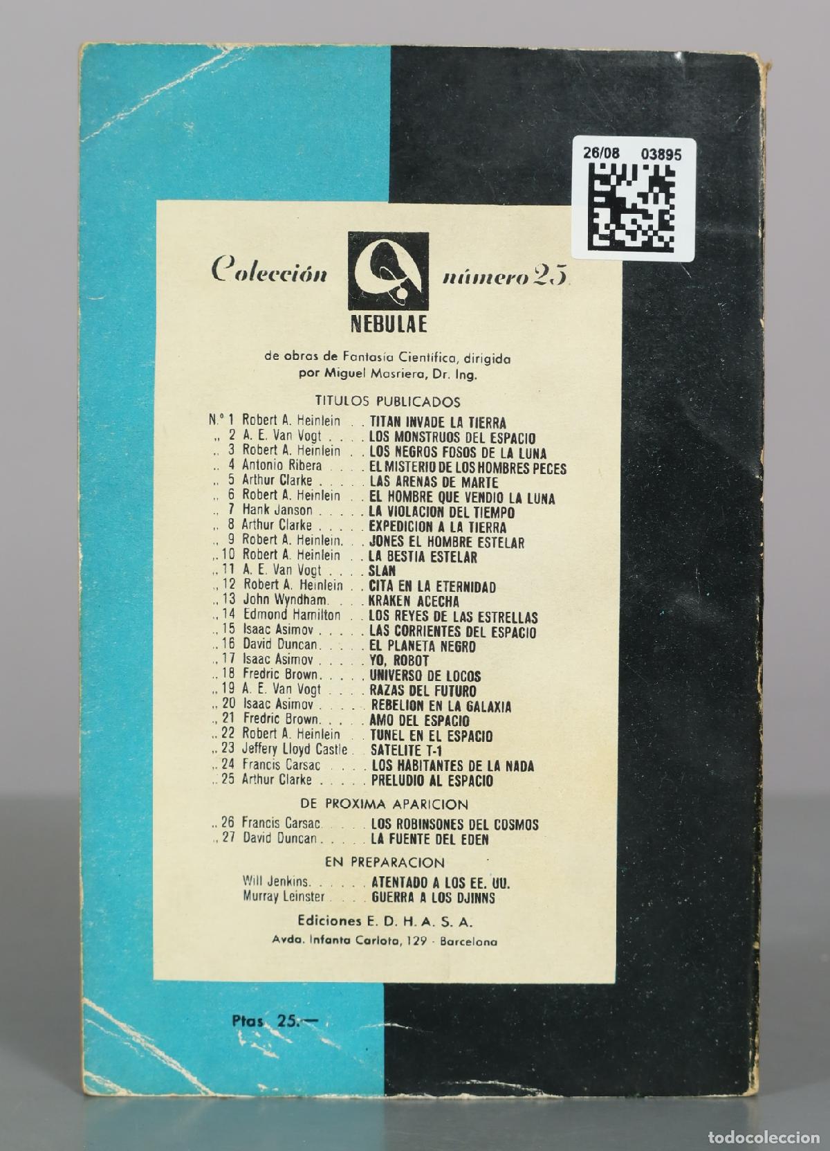 Libros de segunda mano: Preludio al espacio - Arthur C. Clarke - Editorial Edhasa - Foto 3