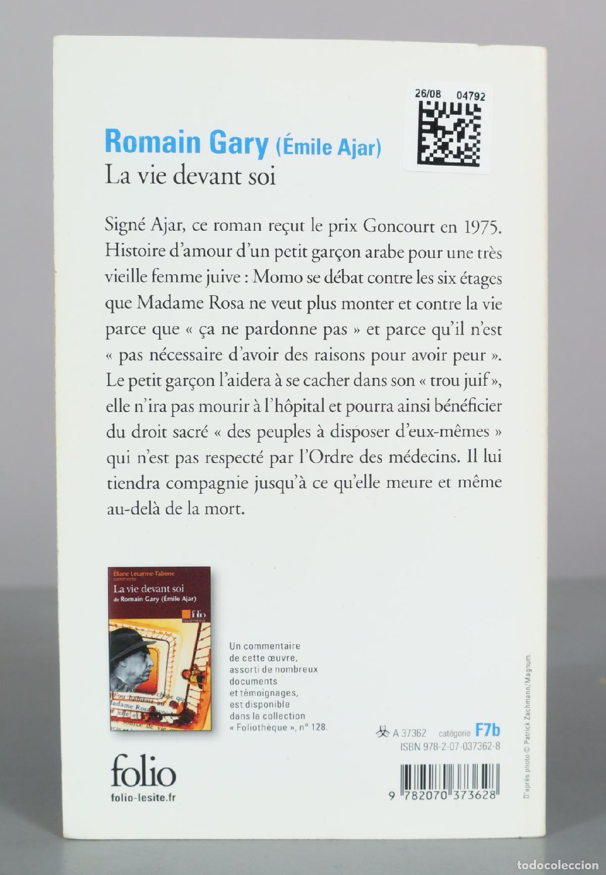 Libros de segunda mano: La vie devant soi - Romain Gary (&Eacute;mile Ajar) - Folio - Foto 2