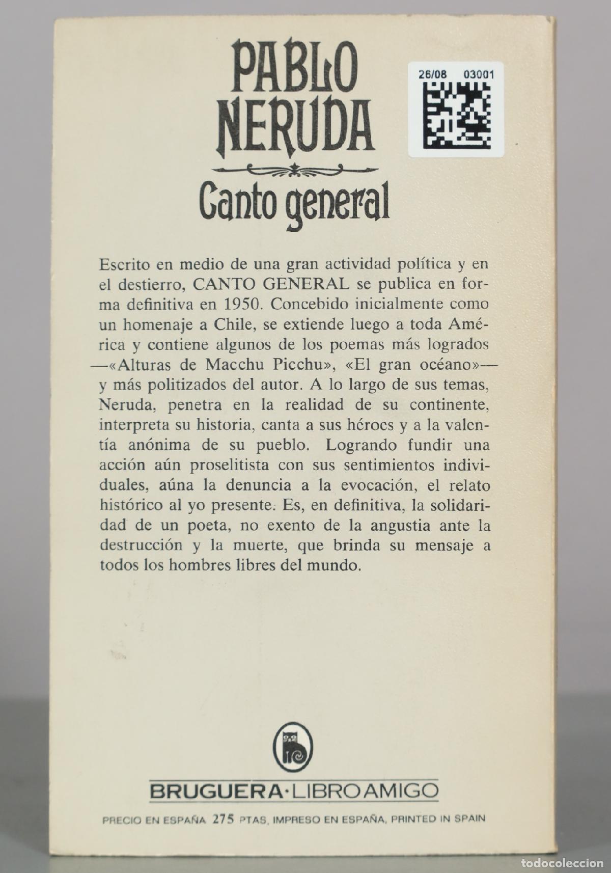 Libros de segunda mano: Canto general - Pablo Neruda - Editorial Bruguera - Foto 2