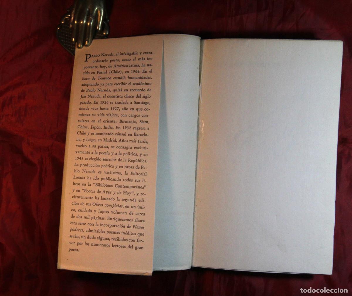 Libros de segunda mano: Pablo Neruda - Plenos poderes 1962 - Firmado y dedicado - Foto 5