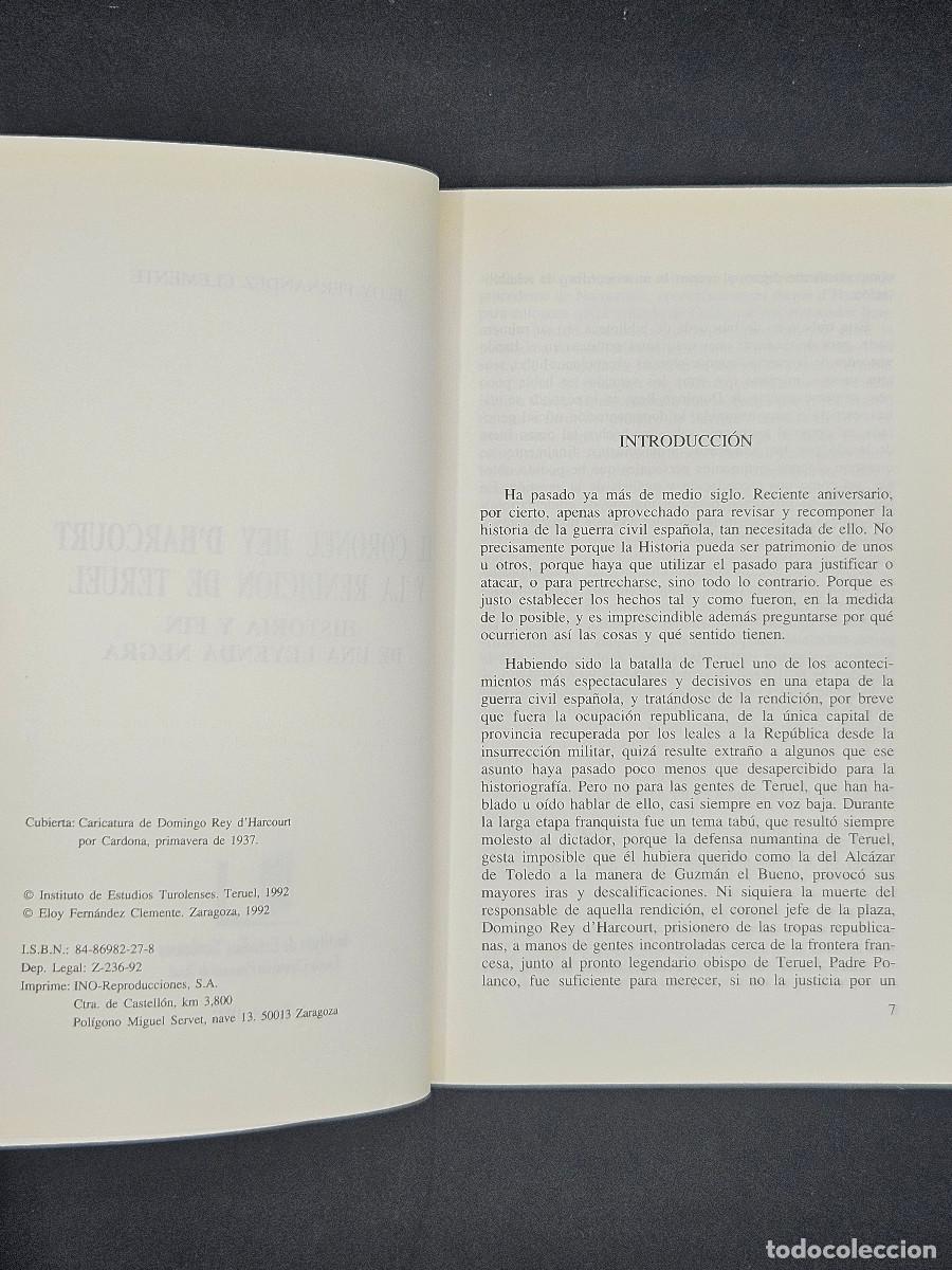 Libros de segunda mano: El Coronel Rey dHarcourt y la rendici&oacute;n de Teruel - Foto 2
