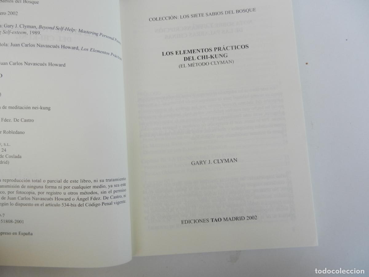 Libros de segunda mano: LOS ELEMENTOS PRACTICOS DE CHI-KUNG - GARY J CLYMAN EDICIONES TAO 2001 - Foto 3