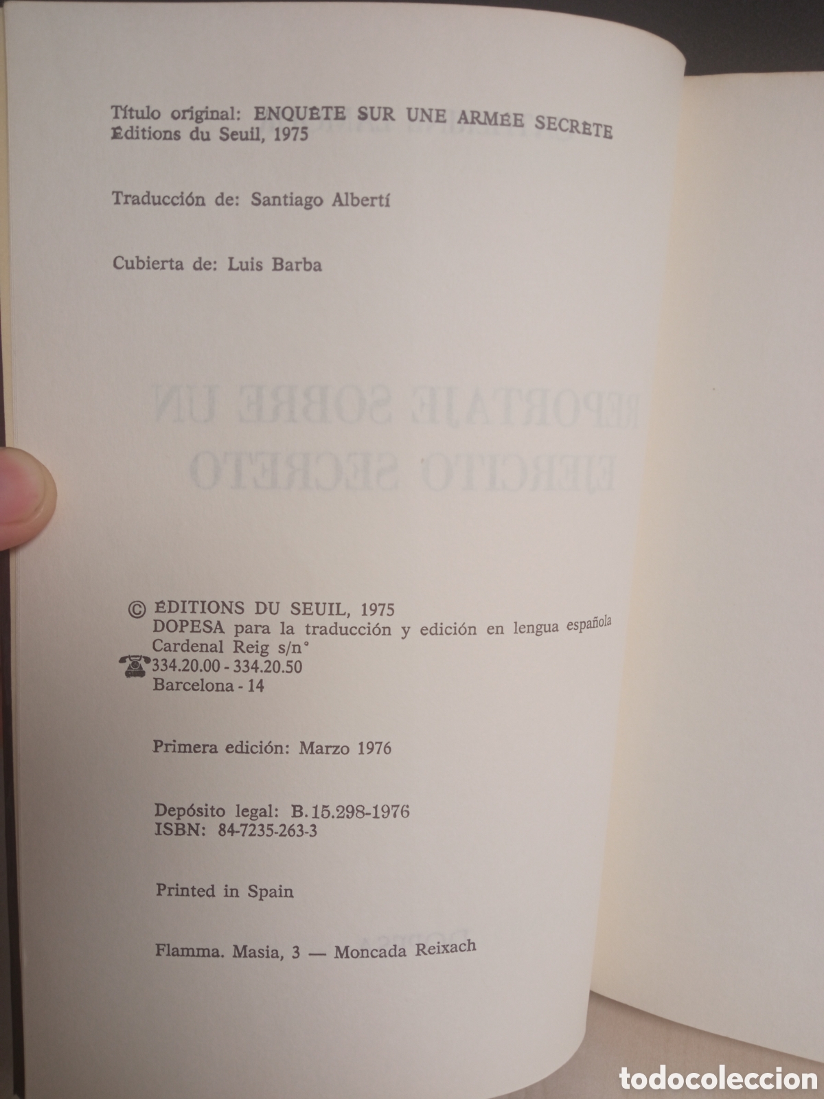 Libros de segunda mano: Reportaje sobre un ej&eacute;rcito secreto / Catherine Lamour - Foto 3