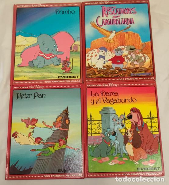 Libros de segunda mano: 4 LIBROS ANTOLOGIA WALT DISNEY EVEREST, RESCATADORES, PETER PAN, DUMBO, LA DAMA Y EL BAGABUNDO