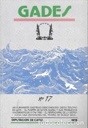 Libros de segunda mano: REVISTA GADES N&ordm; 17 - 1988 DIPUTACION DE CADIZ - A-CA-4568