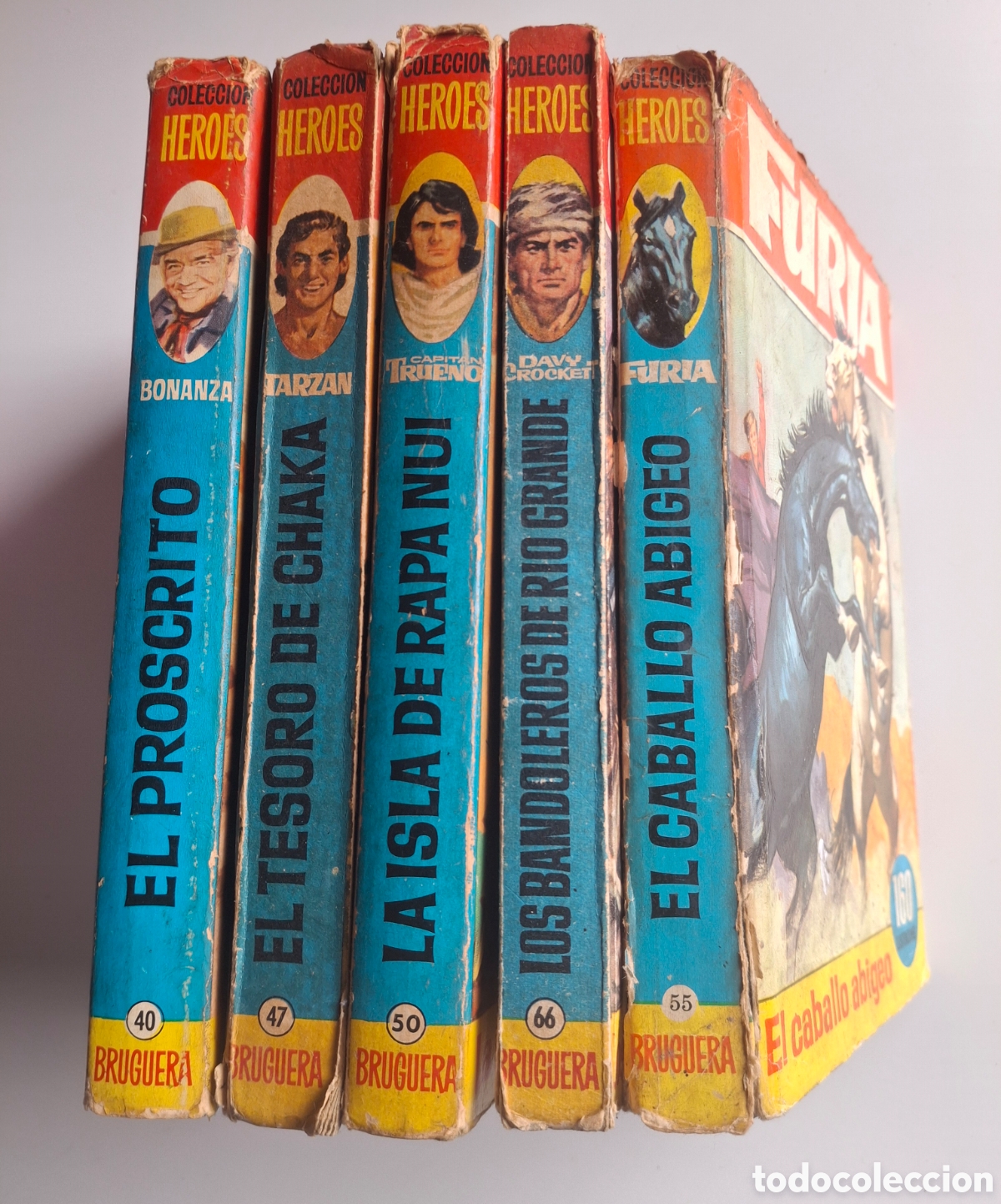 Libros de segunda mano: COLECCI&Oacute;N H&Eacute;ROES. BRUGUERA. 5 LIBROS