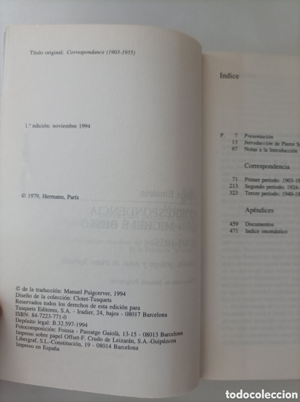 Libros de segunda mano: Albert Einstein correspondencia con Michele Besso - Foto 4