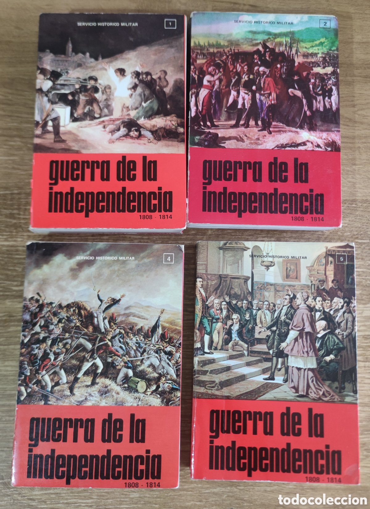 Libros de segunda mano: Guerra de la Independencia. Tomos 1, 2, 4 y 5 (1972) Servicio Hist&oacute;rico Militar