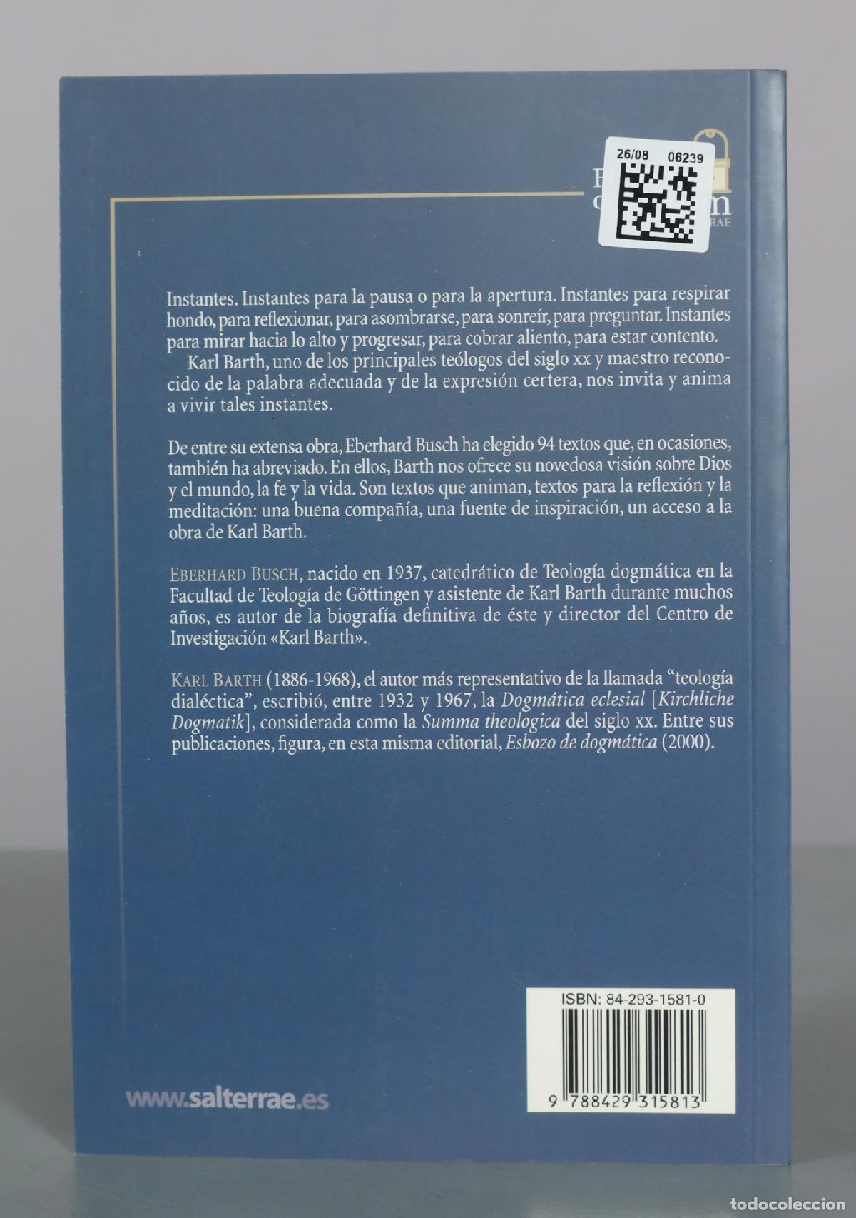 Libros de segunda mano: Instantes - Karl Barth - Editorial Sal Terrae - Foto 2