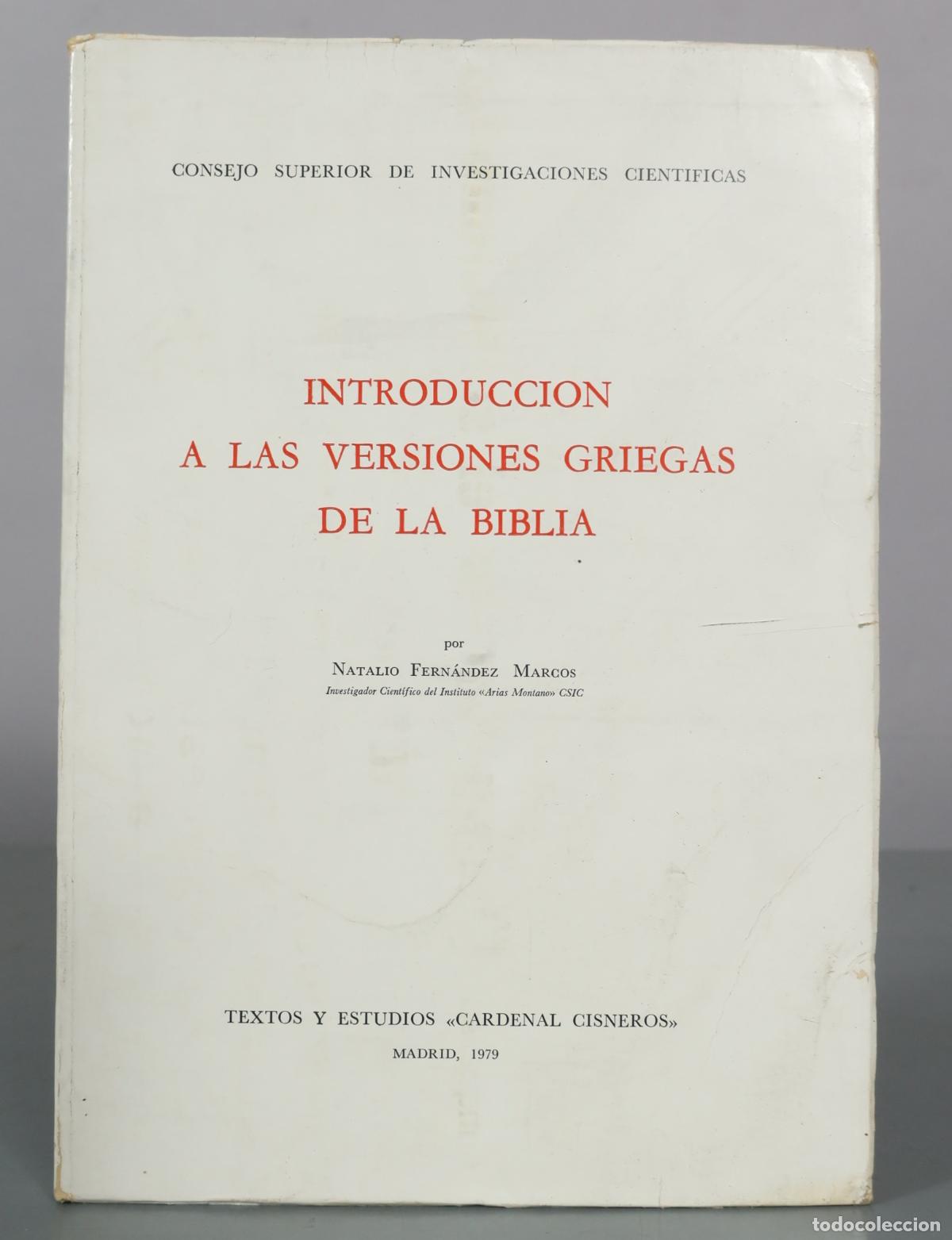 Libros de segunda mano: Introduccion a las versiones griegas de la Biblia - Natalio Fernandez Marcos - Consejo Superior de
