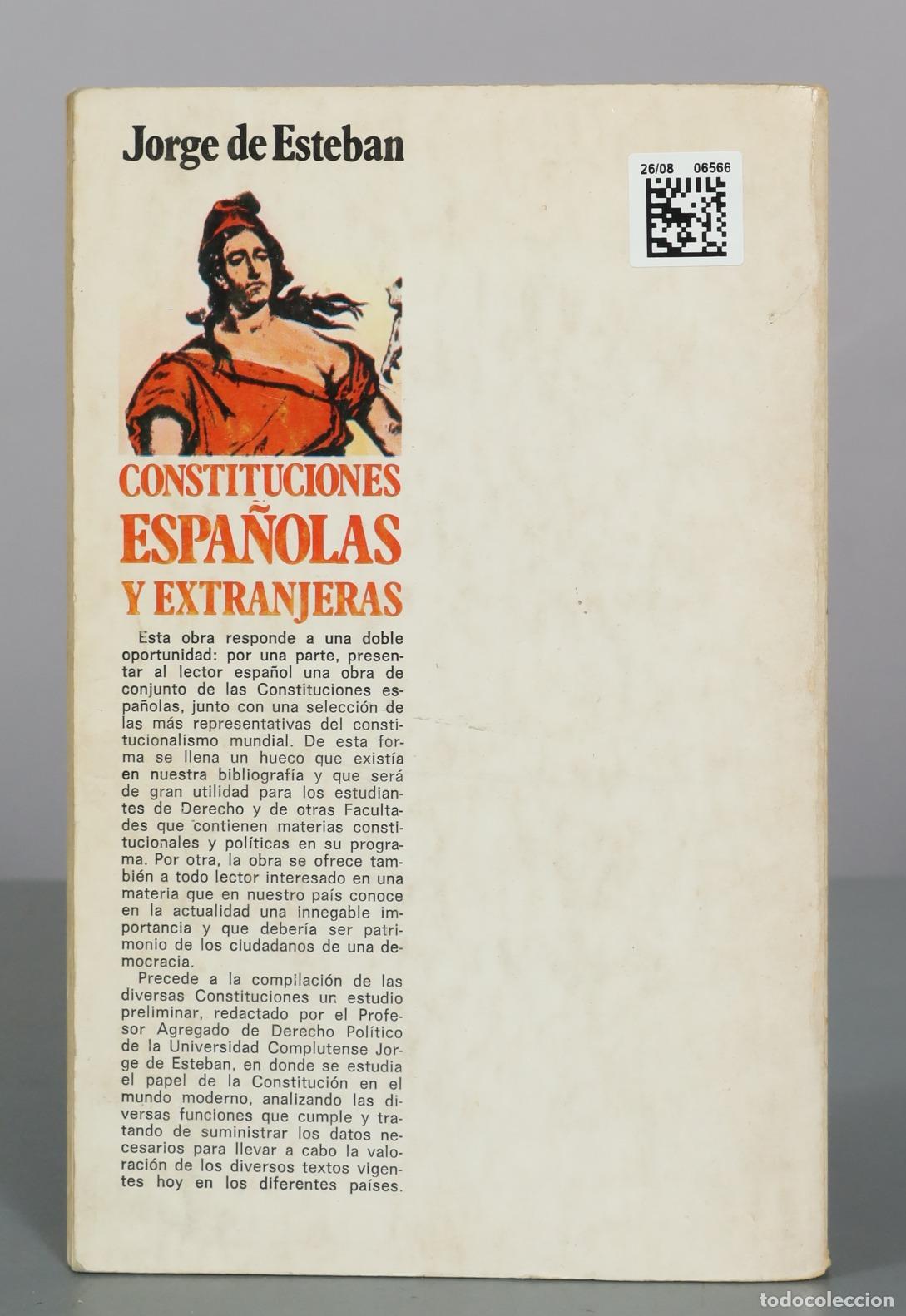Libros de segunda mano: Constituciones Espa&ntilde;olas y Extranjeras I - Jorge de Esteban - Taurus - Foto 2