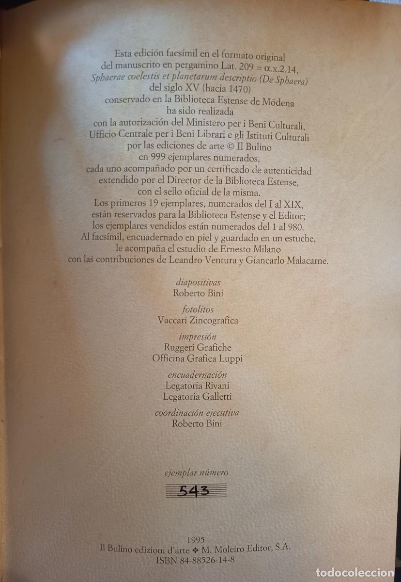 Libros de segunda mano: De Sphaera. La Esfera Facs&iacute;mil. Taller de Leonardo da Vinci - Foto 19