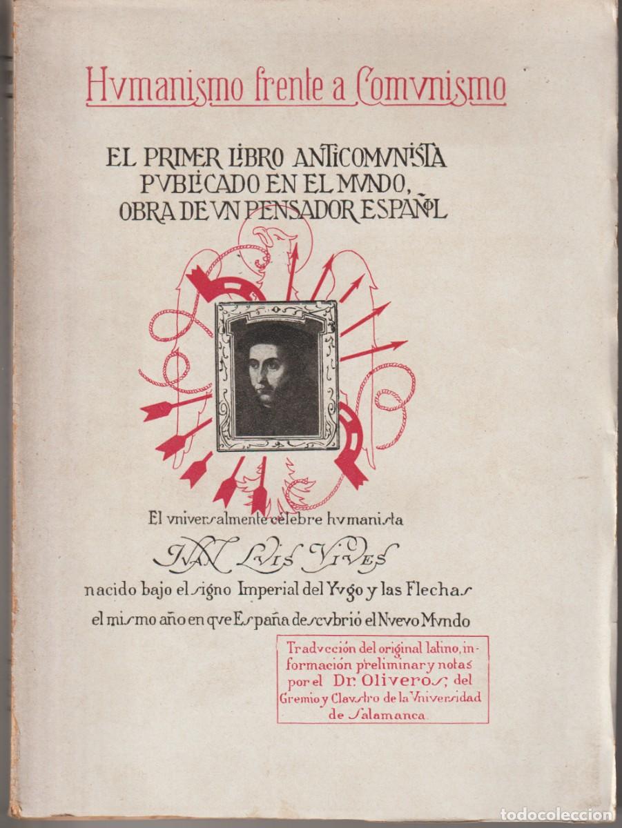Libros de segunda mano: HUMANISMO FRENTE A COMUNISMO - JUAN LUIS VIVES - IMPRENTA LUIS CALDERON 1937