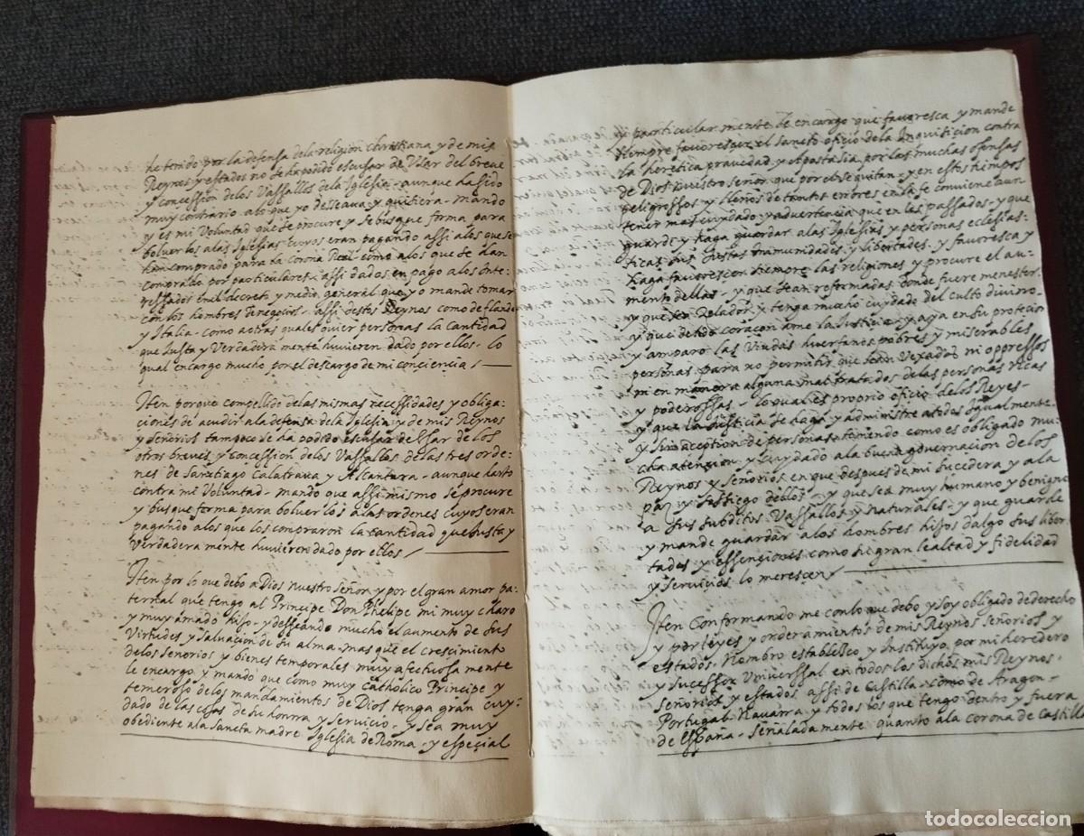 Libros de segunda mano: TESTAMENTO Y CODICILIO DEL REY NUESTRO SE&Ntilde;OR FELIPE II. FACSIMIL. - Foto 4