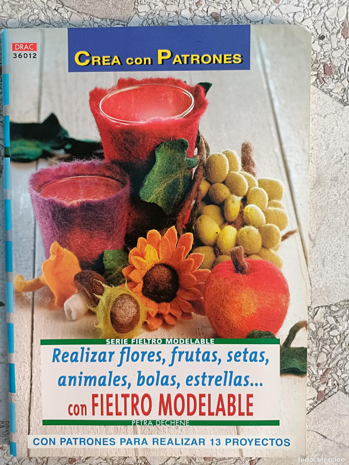 Libros de segunda mano: CREA CON PATRONES. REALIZAR FLORES, FRUTAS, SETAS, ANIMALES, BOLAS, ESTRELLAS... CON FIELTRO MODELAB